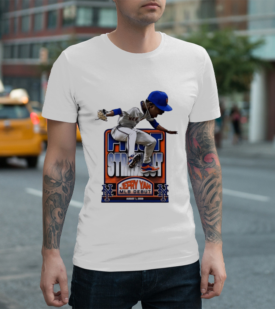 New York Mets Jepry Yan MLB Debut First Strikeout August 1 2008 T-Shirt