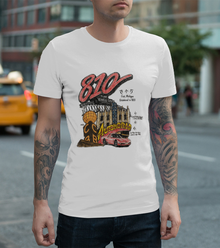 810 Flint Vehicle City Autoworld Grand Fountain Capitol Theatre McDonald's 810 Day Meal T-Shirt