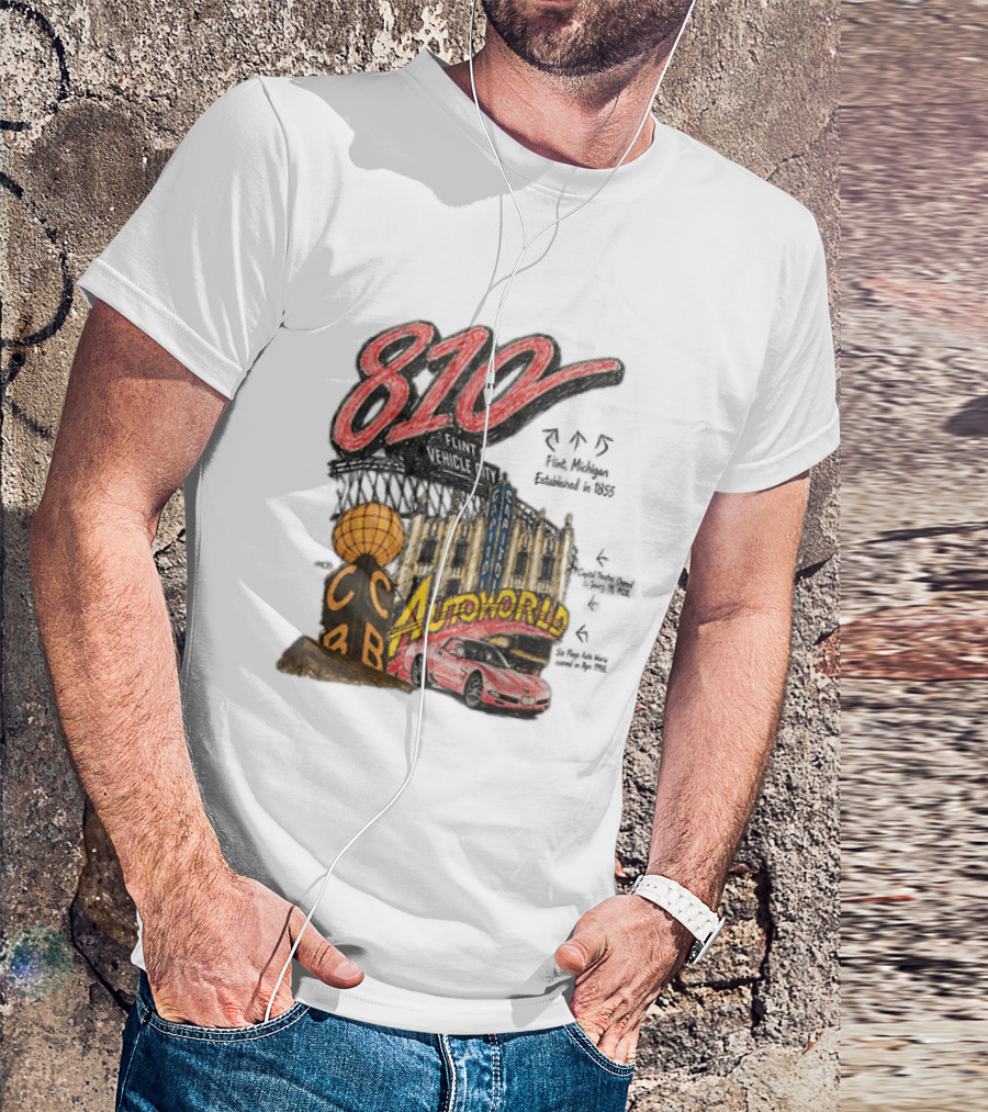 810 Flint Vehicle City Autoworld Grand Fountain Capitol Theatre McDonald's 810 Day Meal T-Shirt