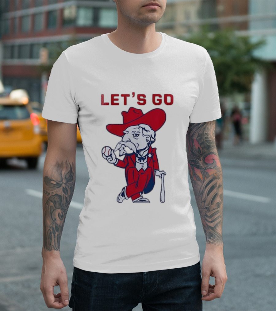 Ole Miss Rebel Mascot Let's Go Baseball T-Shirt