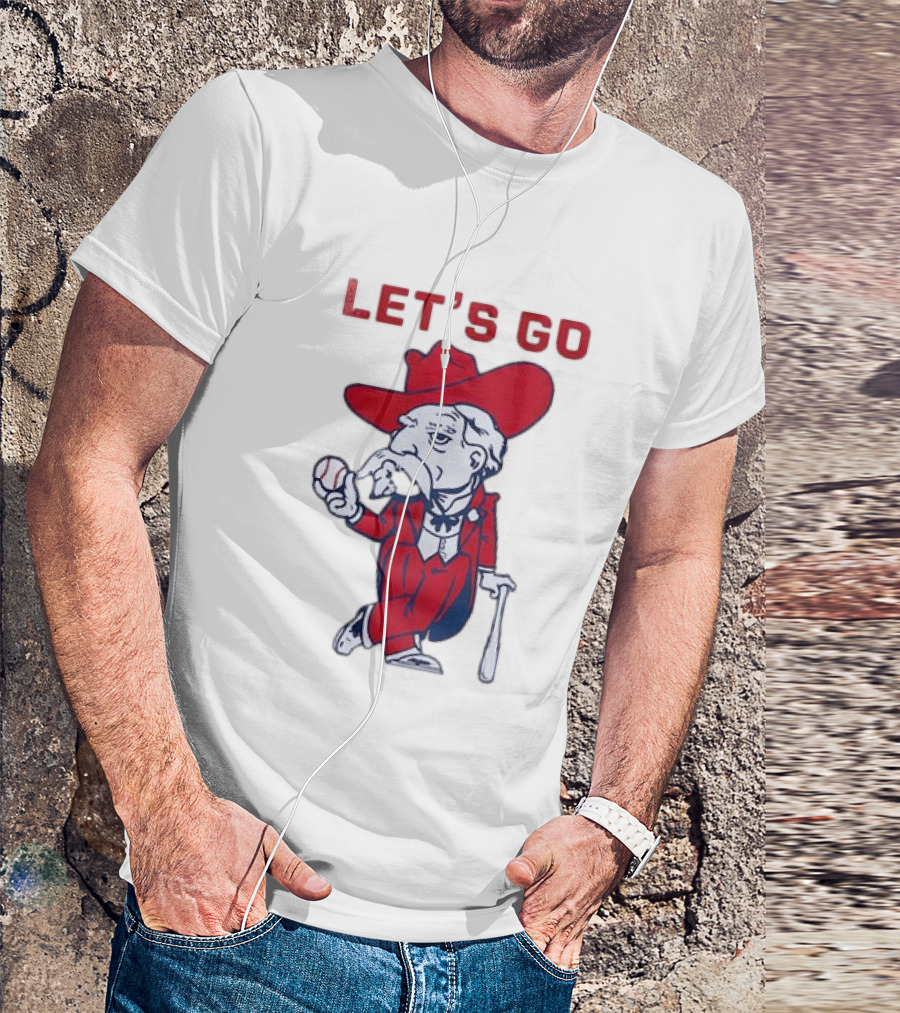 Ole Miss Rebel Mascot Let's Go Baseball T-Shirt