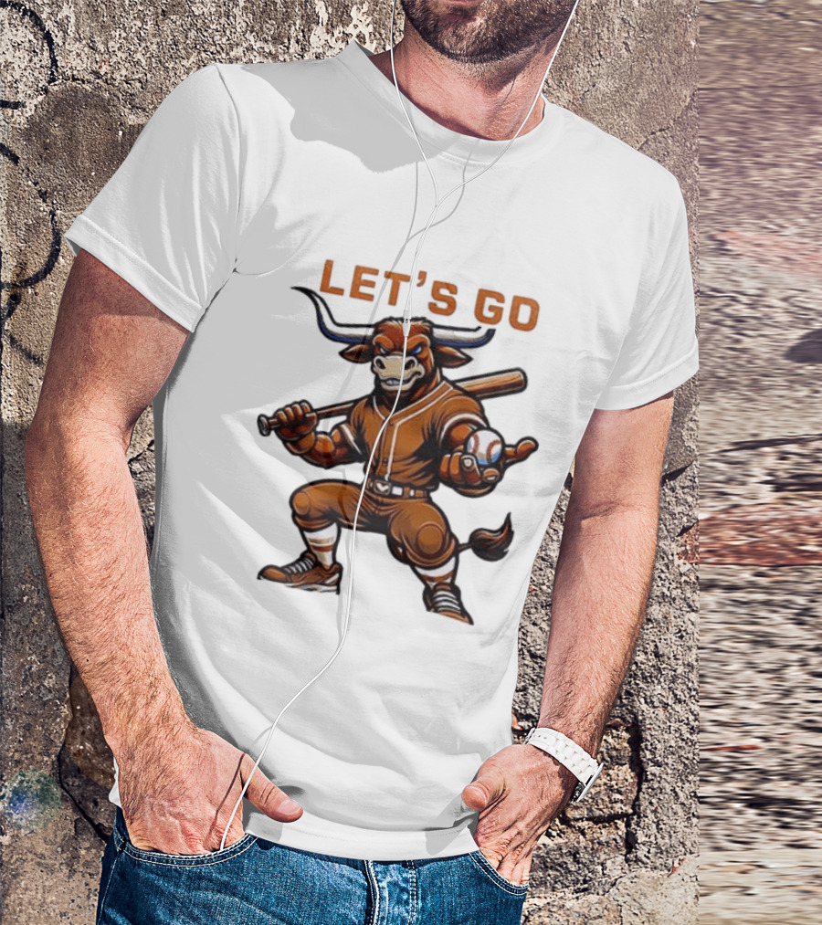 Texas Longhorns Baseball Let's Go Bull T-Shirt