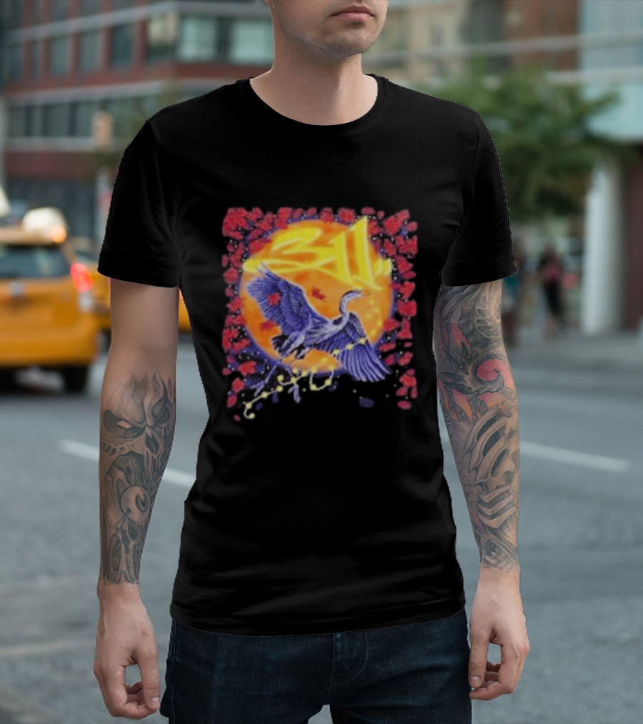 311 Band 2026 US Tour With Beach Weather Tunnel Vision Heron And Sun T-Shirt