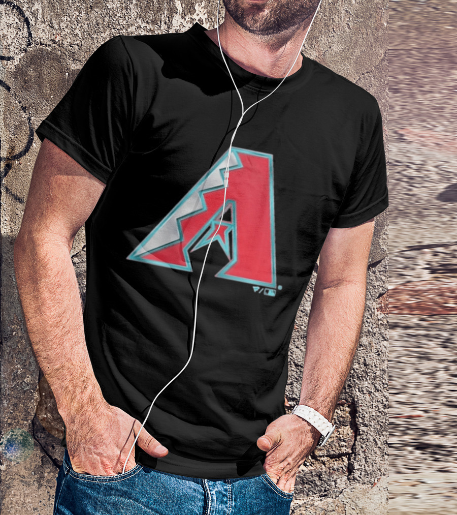 Arizona Diamondbacks Women's Metallic A Logo Red And Silver T-Shirt