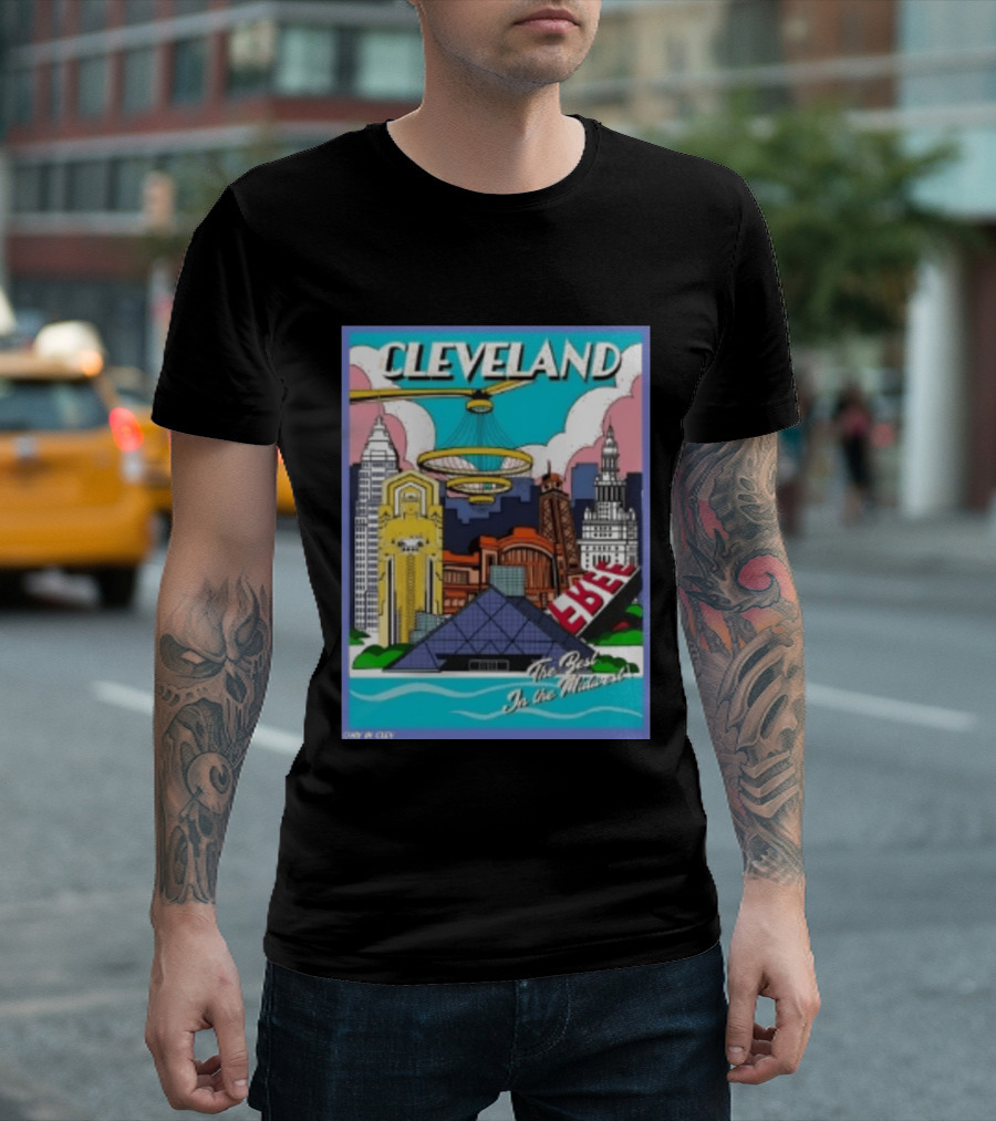 Cleveland The Best In The Midwest Only In City Skyline T-Shirt