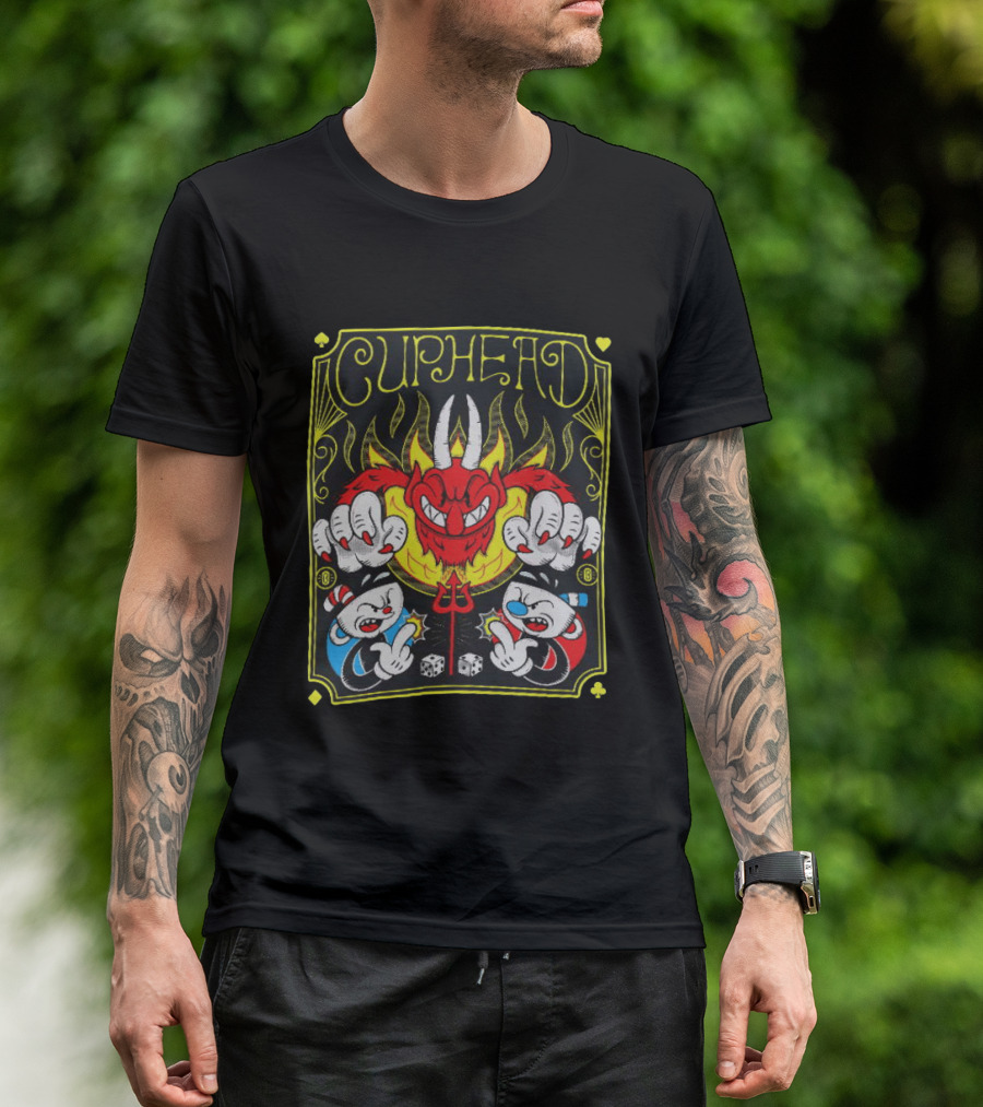 Cuphead Chogrin Devil Flames Dice Devil Characters T-Shirt