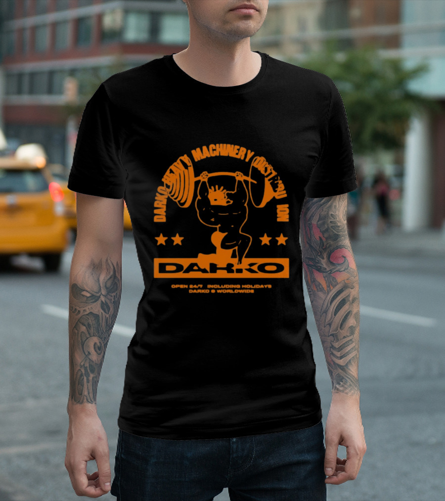 Darko Heavy Machinery Chest Pro Open 24 Hour Darko Worldwide T-Shirt
