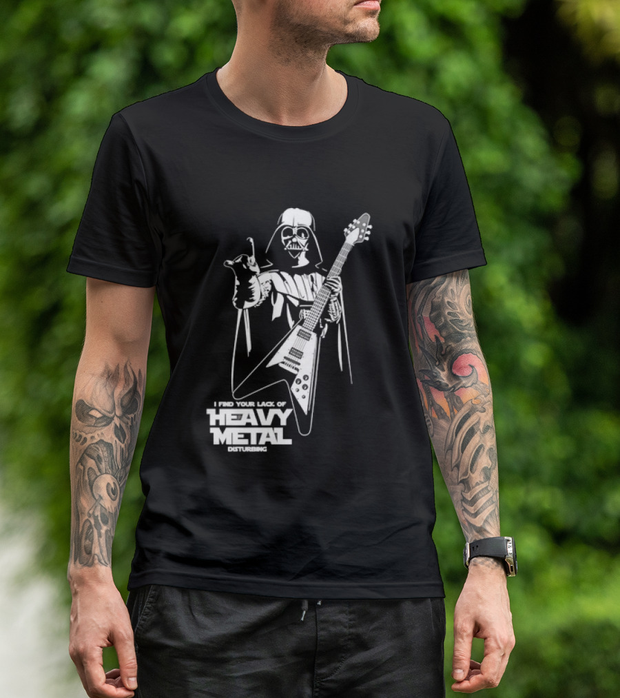 Darth Vader I Find Your Lack Of Heavy Metal Disturbing Guitar Jedi Star Wars T-Shirt