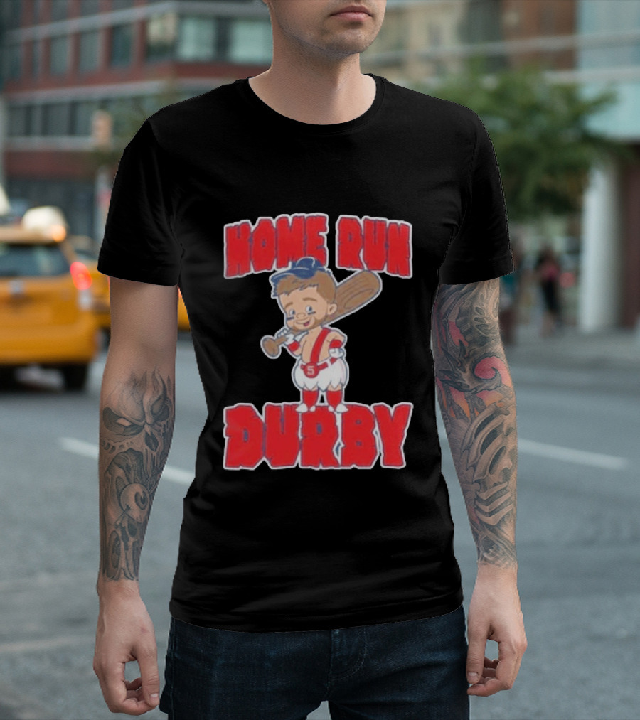Boston Red Sox Payton Tolle Home Run Durby Cartoon Baseball Player In Red And White Uniform T-Shirt