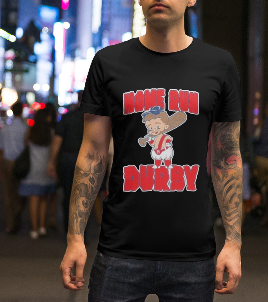 Boston Red Sox Payton Tolle Home Run Durby Cartoon Baseball Player In Red And White Uniform T-Shirt