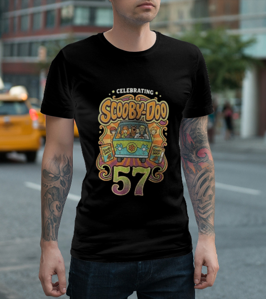 Celebrating 57 Years Scooby Doo And Mystery Machine Adventure T-Shirt