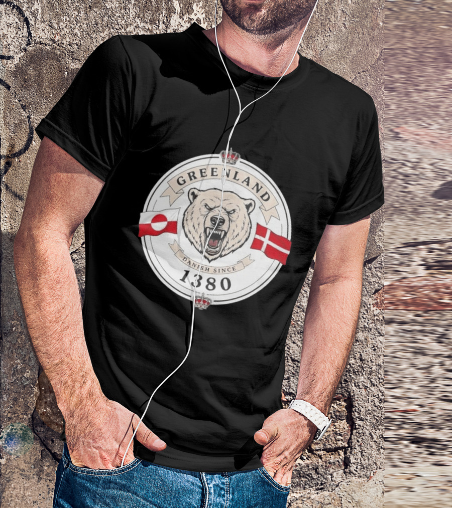 Greenland Danish Since 1380 Polar Bear Flags T-Shirt