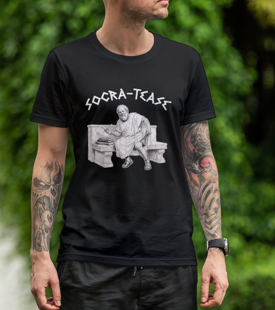Socra Tease Socrates Philosopher Pun Philosophy Classic Bench T-Shirt