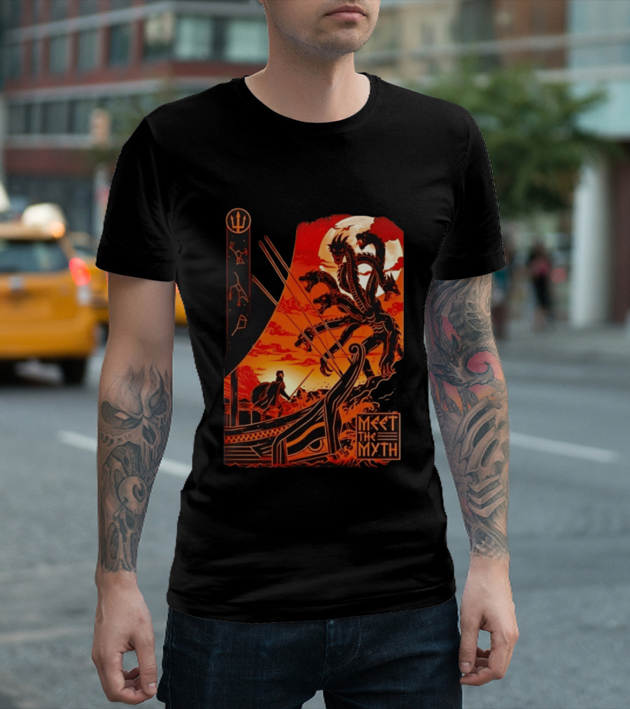 Meet The Myth Hydra Greek Mythology Hercules Dramatic Battle Scene T-Shirt