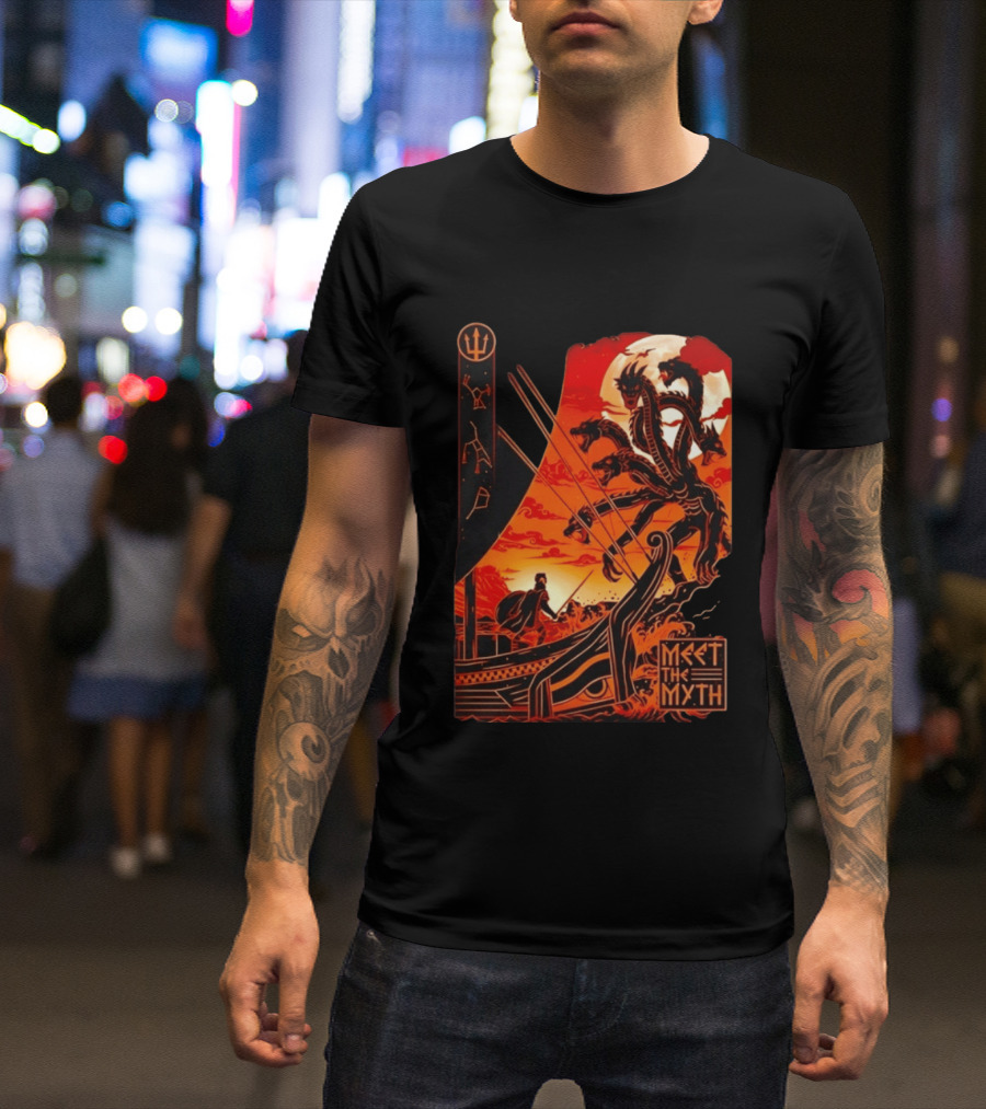 Meet The Myth Hydra Greek Mythology Hercules Dramatic Battle Scene T-Shirt