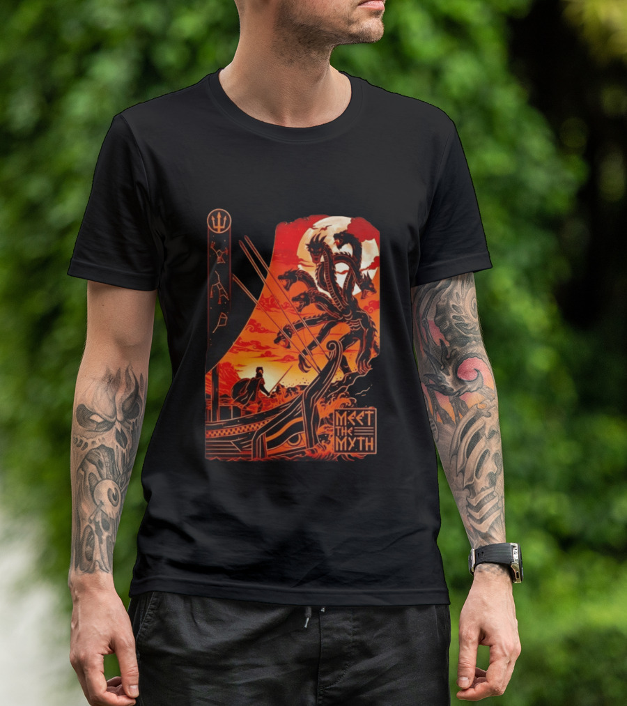 Meet The Myth Hydra Greek Mythology Hercules Dramatic Battle Scene T-Shirt