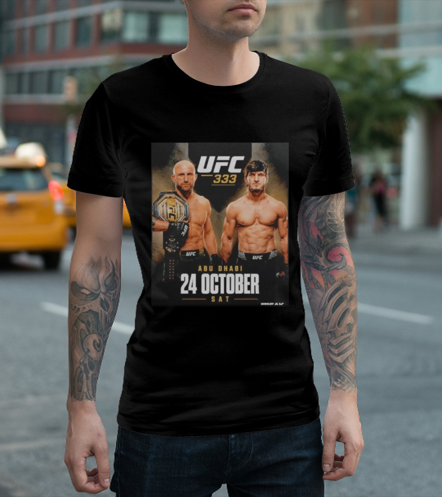 UFC 333 Alexander Volkanovski Vs Movsar Evloev 24 October Abu Dhabi Event T-Shirt
