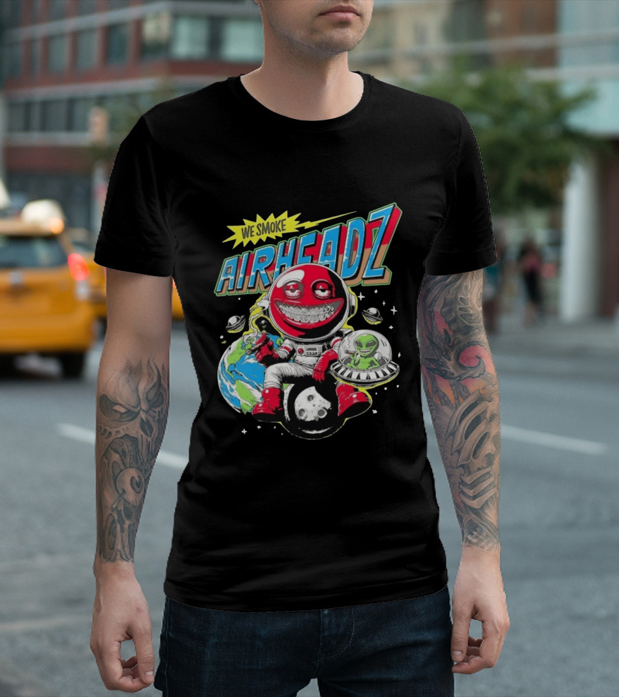 We Smoke Airheadz Astronaut Alien Space Adventure T-Shirt
