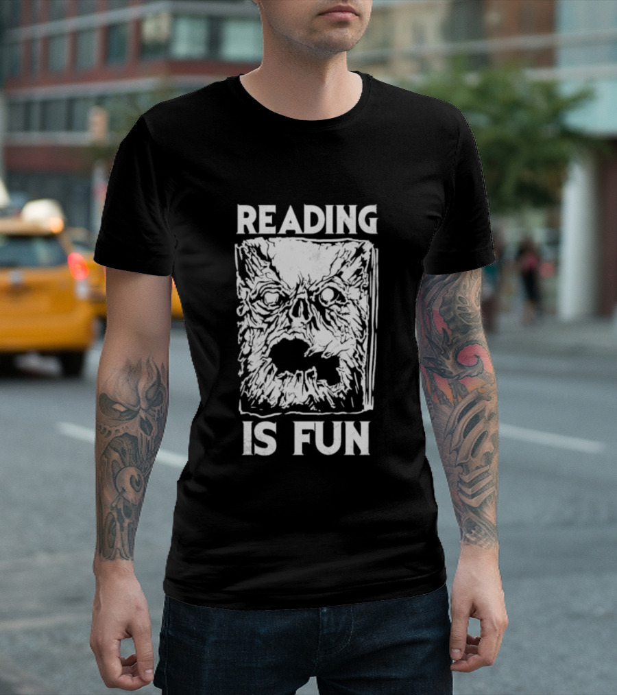 Necronomicon Reading Is Fun Creepy Face T-Shirt
