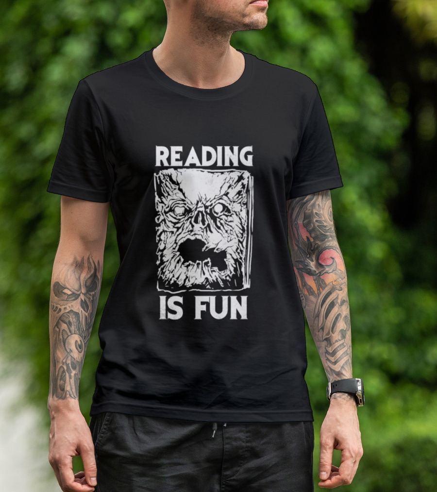 Necronomicon Reading Is Fun Creepy Face T-Shirt