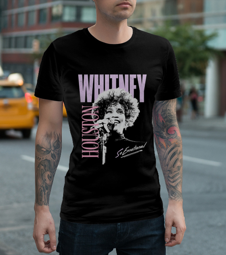 Whitney Houston So Emotional Distressed Vintage Pop Culture 80s T-Shirt