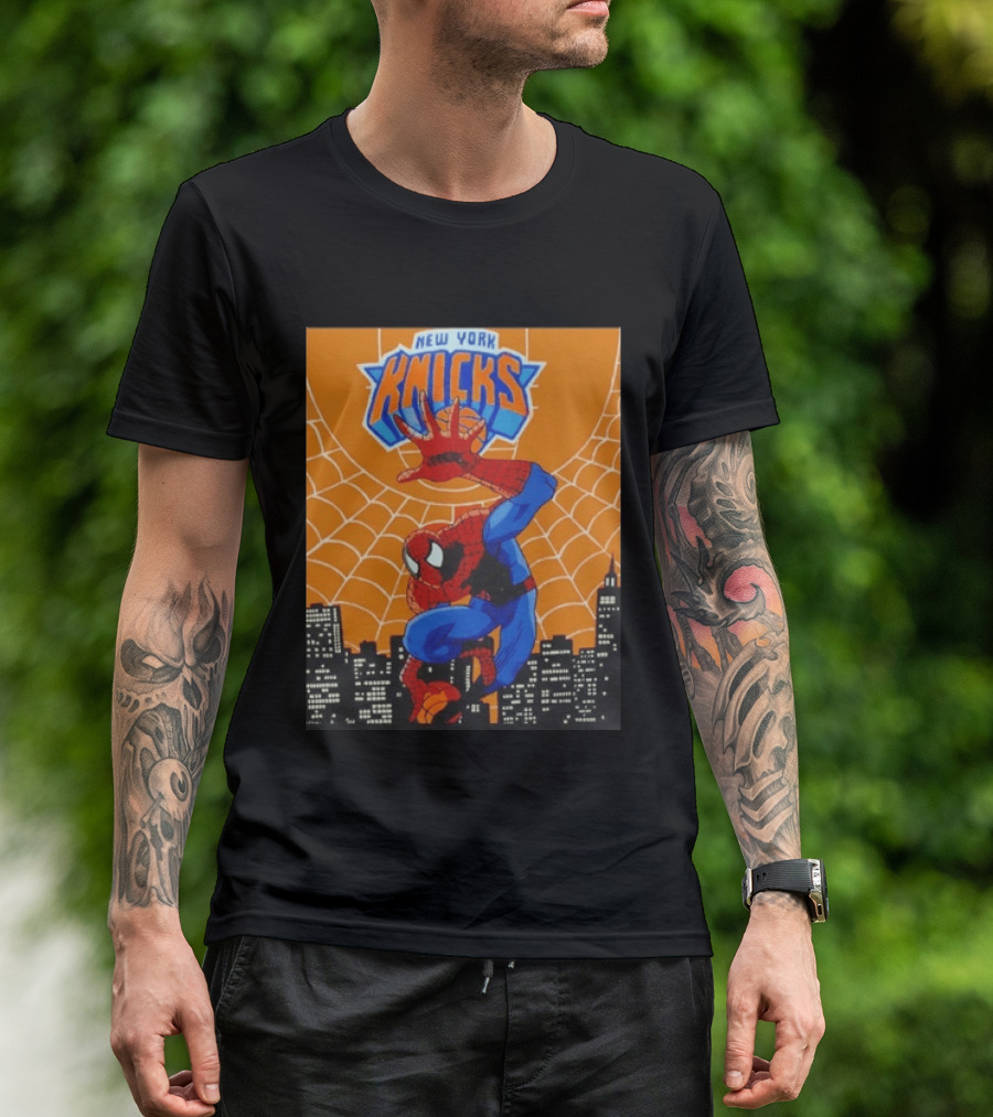 New York Knicks Spider Man Basketball T-Shirt