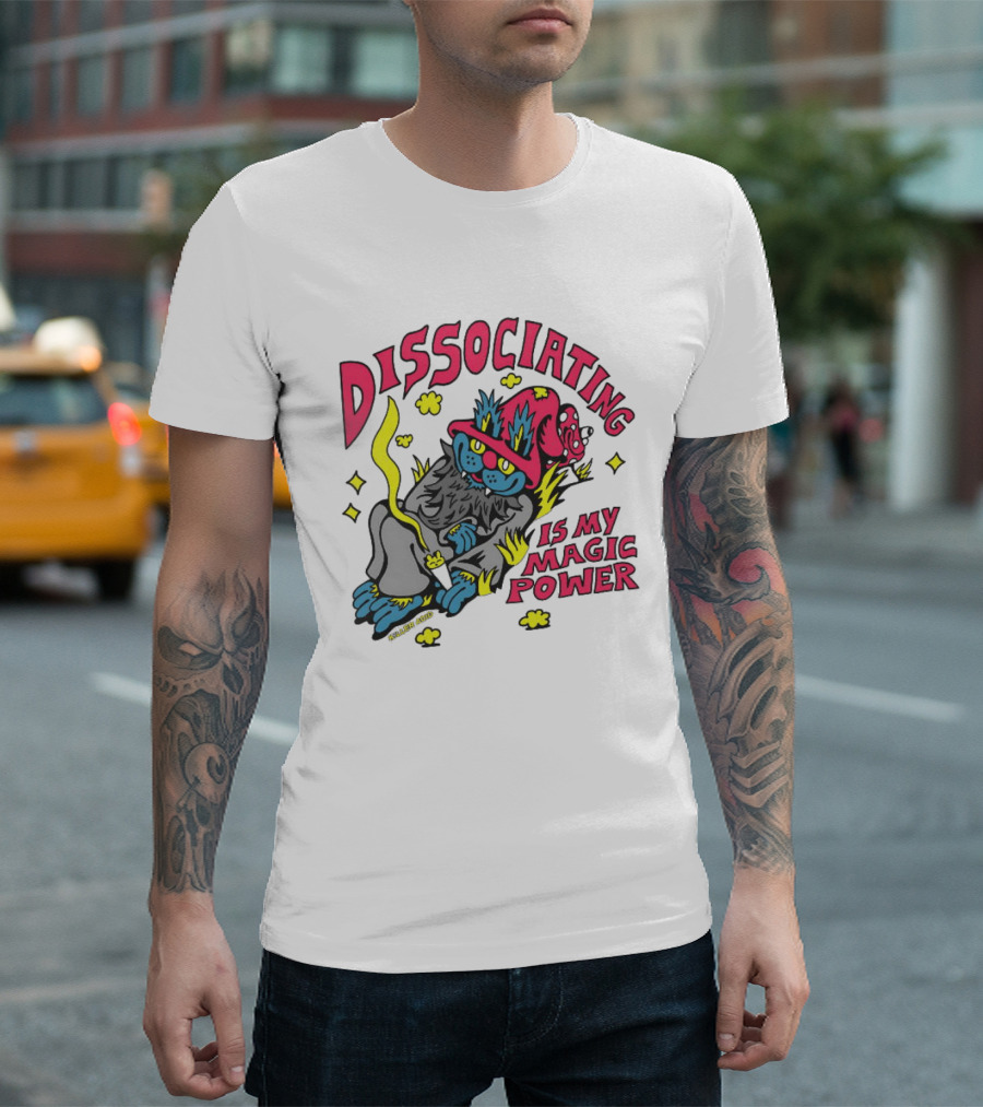 Dissociating Is My Magic Power Killer Acid Wizard Cat T-Shirt