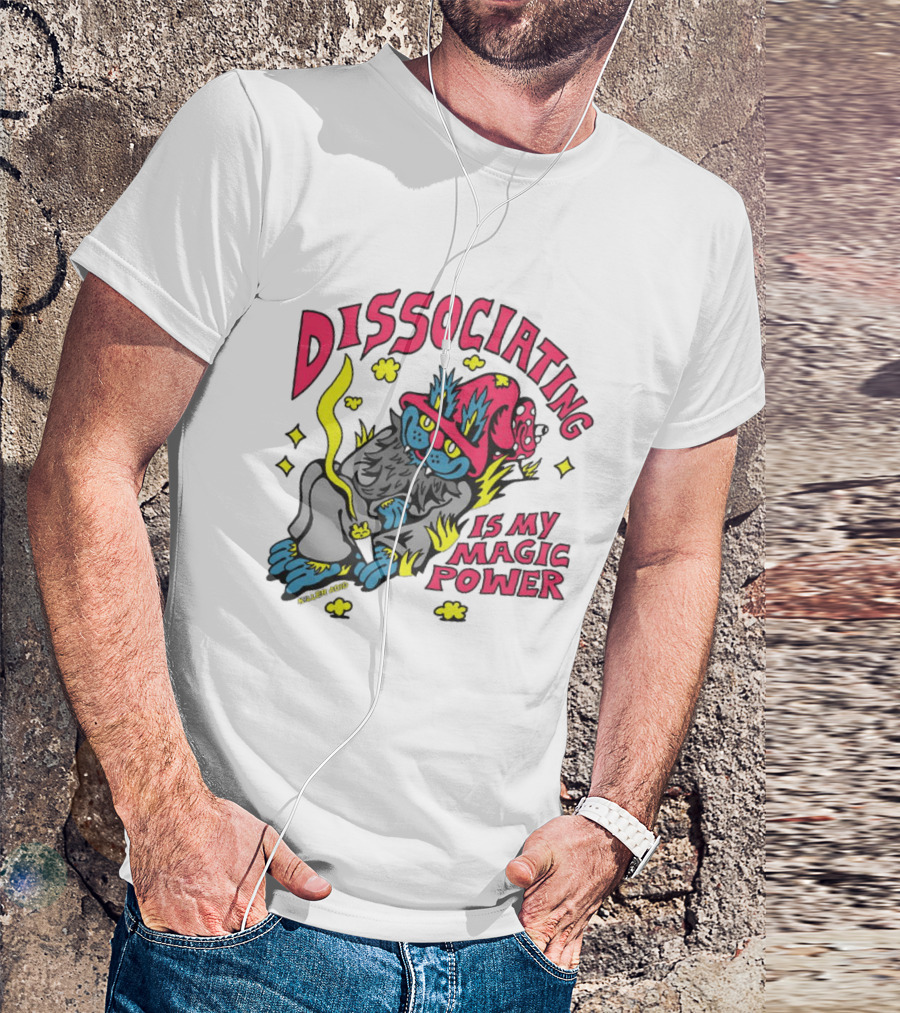Dissociating Is My Magic Power Killer Acid Wizard Cat T-Shirt