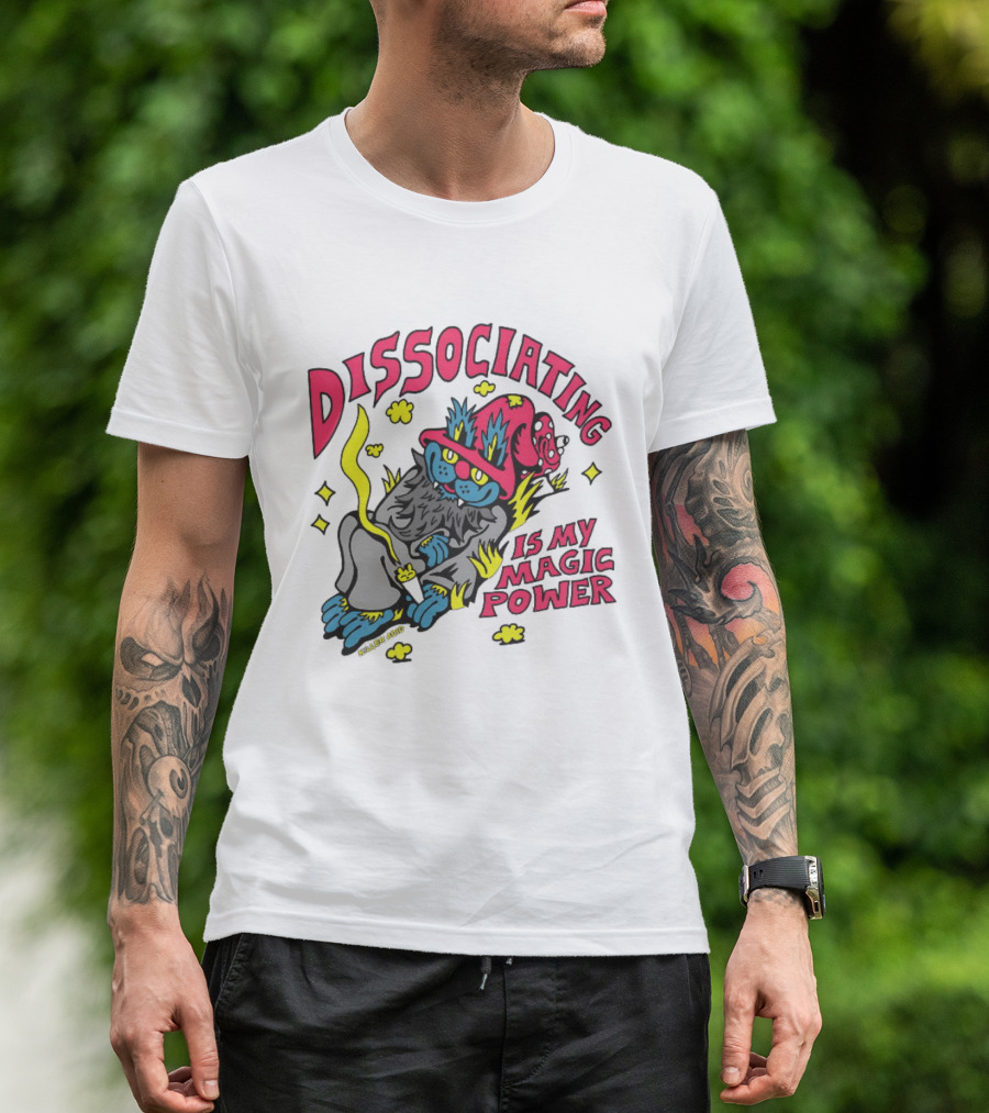 Dissociating Is My Magic Power Killer Acid Wizard Cat T-Shirt