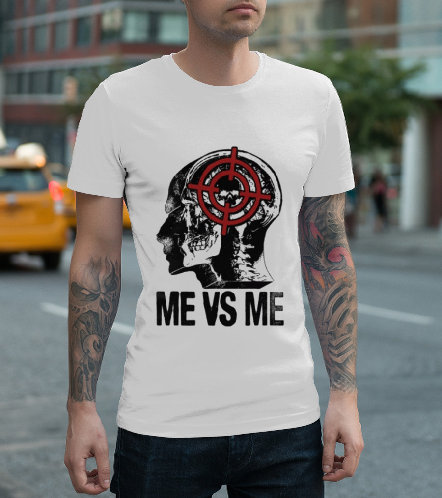 Get A Real Job Kid Store Me Vs Me White Target Head T-Shirt