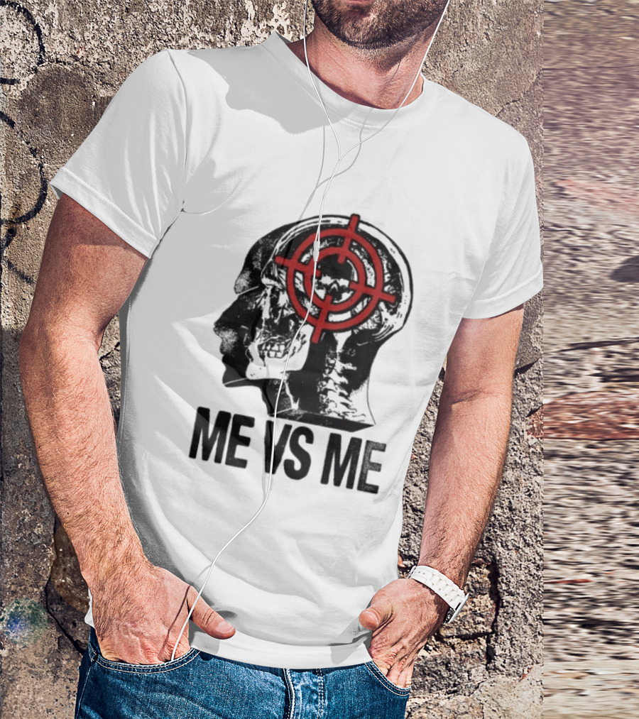 Get A Real Job Kid Store Me Vs Me White Target Head T-Shirt