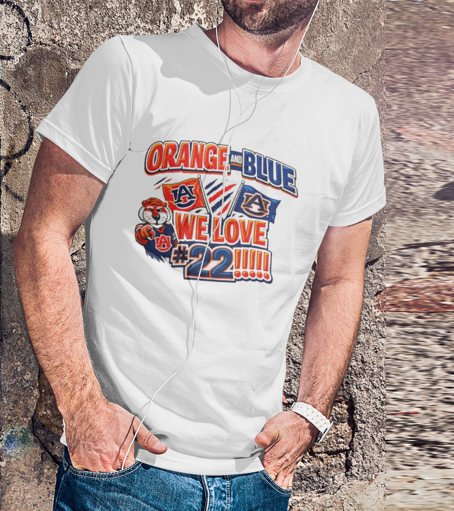 Auburn Tigers Orange And Blue We Love #22 Paws Up Enthusiasts T-Shirt