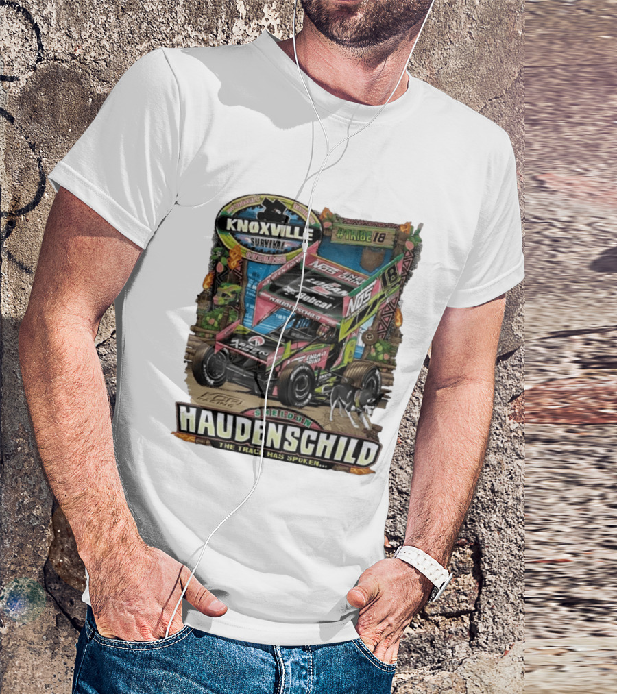 Sheldon Haudenschild Knoxville Survival Outrace Tribe 18 The Track Has Spoken NOS Energy Sprint Car Racing T-Shirt