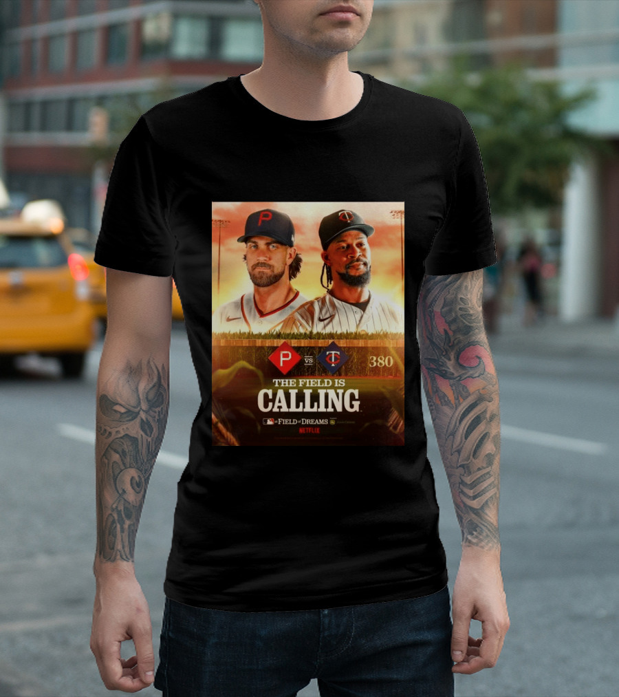 Philadelphia Vs Minnesota MLB Field Of Dreams Bryce Harper Byron Buxton Netflix 380 T-Shirt