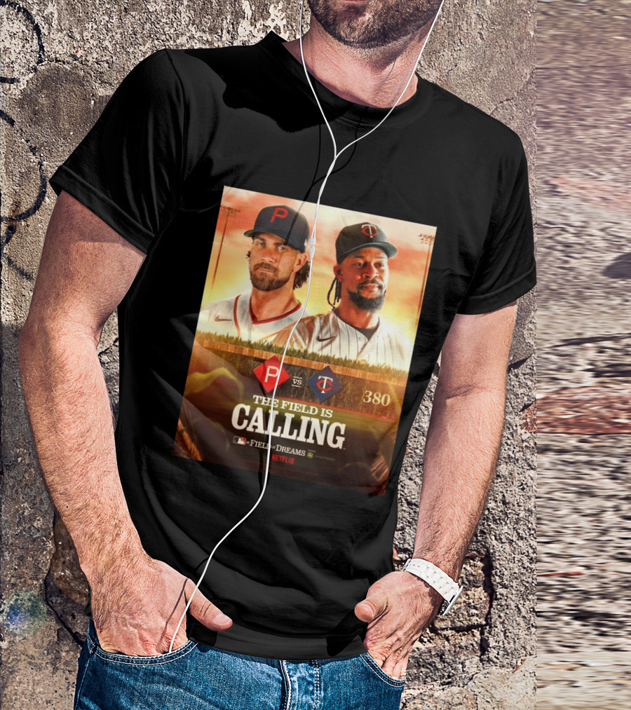Philadelphia Vs Minnesota MLB Field Of Dreams Bryce Harper Byron Buxton Netflix 380 T-Shirt