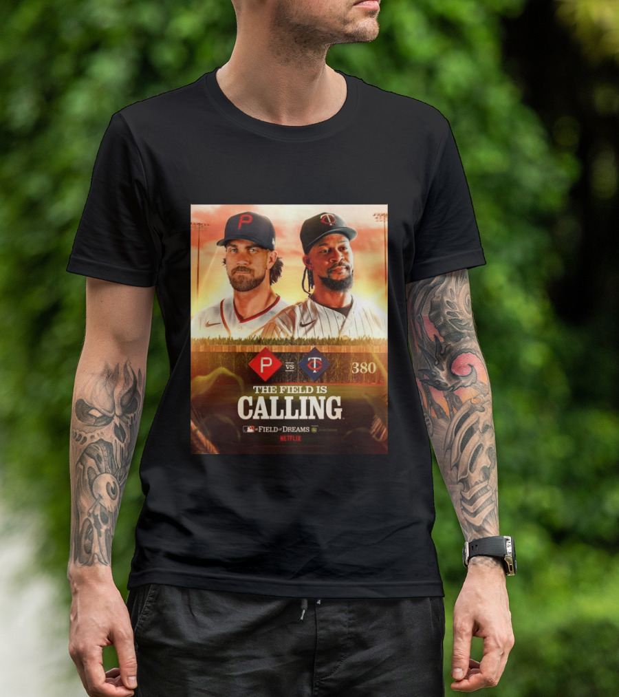 Philadelphia Vs Minnesota MLB Field Of Dreams Bryce Harper Byron Buxton Netflix 380 T-Shirt