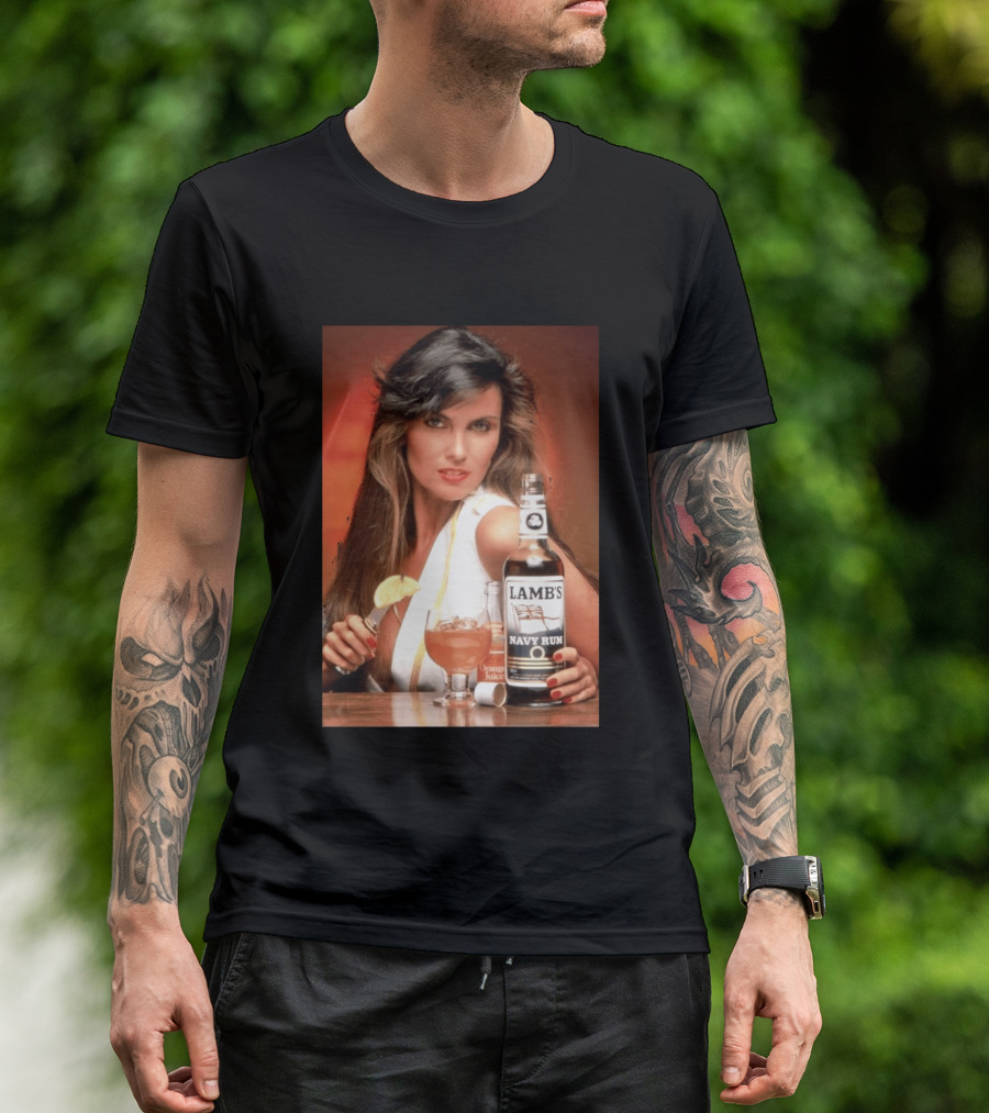 Lamb's Navy Rum Caroline Munro Orange Juice Cocktail Advertising T-Shirt