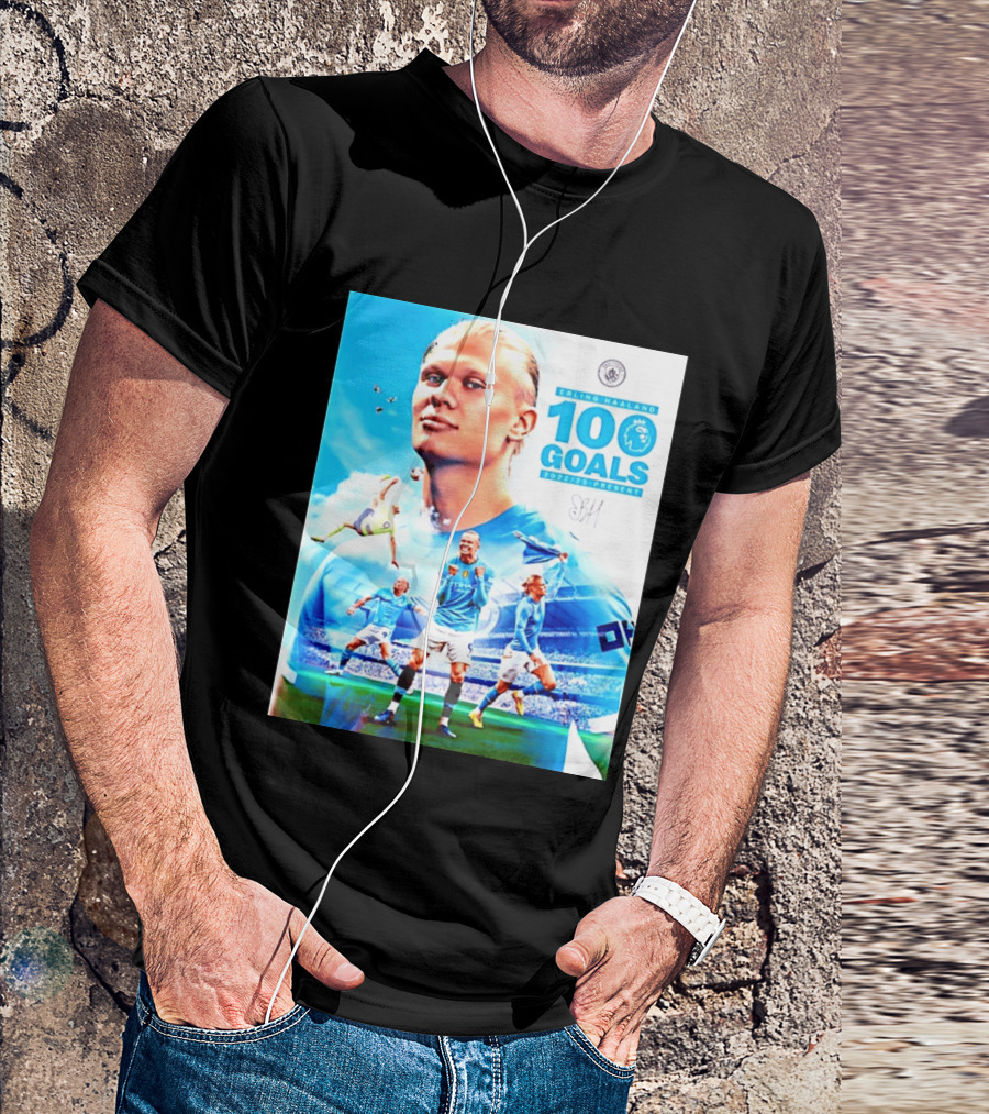 Erling Haaland 100 Goals Premier League 2022 2023 Present T-Shirt