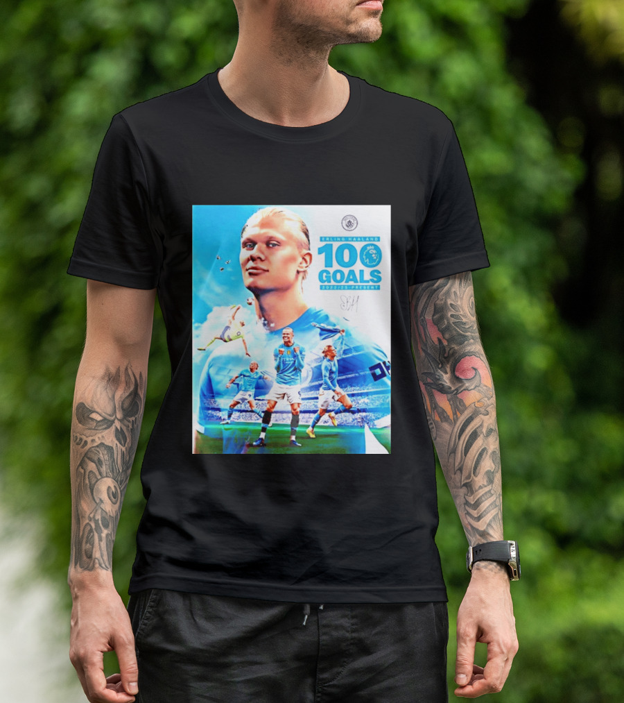 Erling Haaland 100 Goals Premier League 2022 2023 Present T-Shirt