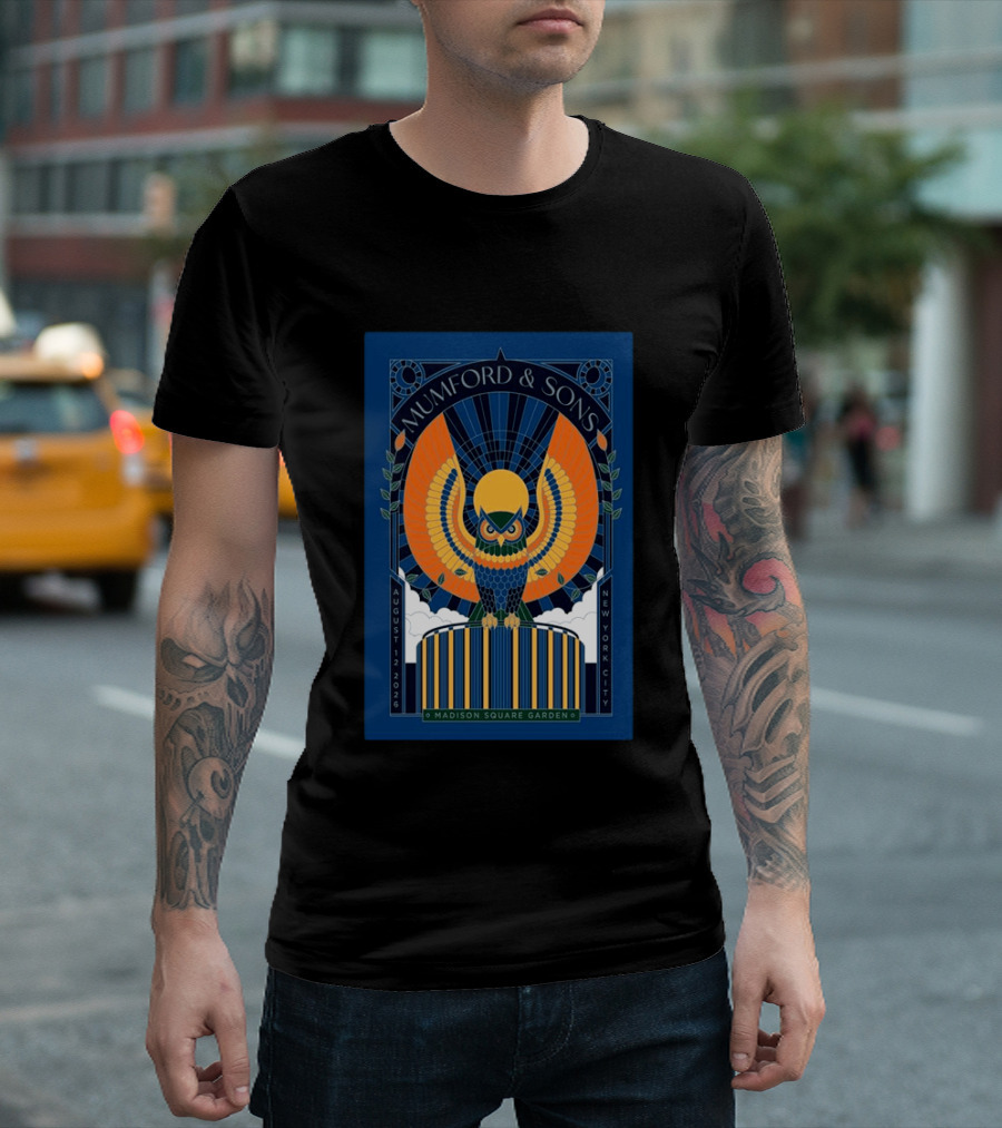 Mumford & Sons New York City August 12 2026 Madison Square Garden Owl T-Shirt