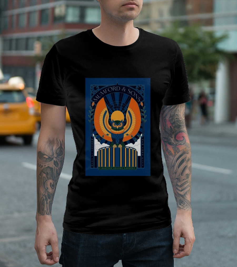 Mumford And Sons Madison Square Garden New York City August 12 2026 Owl T-Shirt