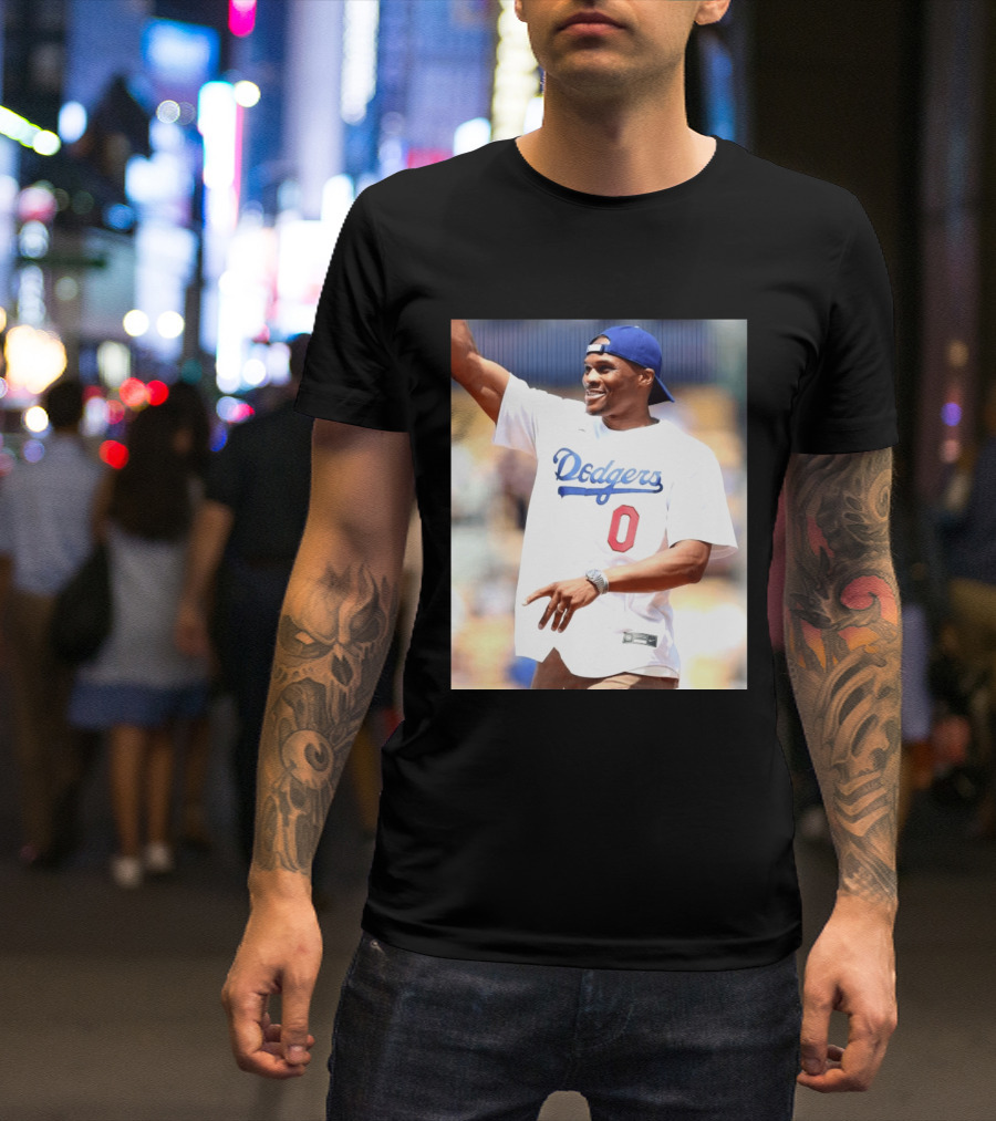 Russell Westbrook Dodgers 0 Jersey Celebration T-Shirt