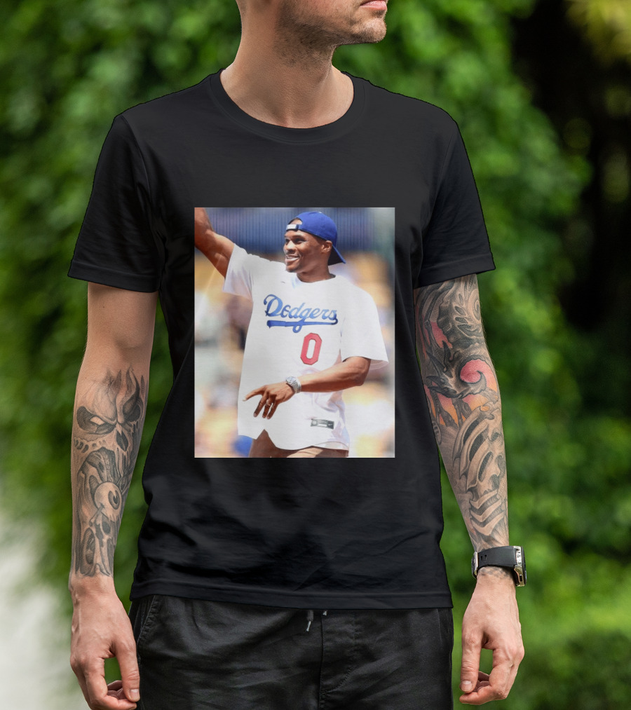 Russell Westbrook Dodgers 0 Jersey Celebration T-Shirt