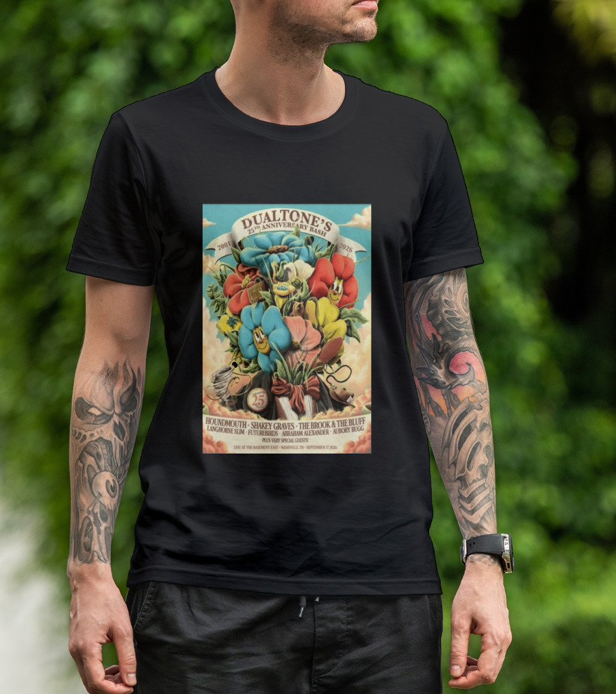 Dualtone's 25th Anniversary Bash September 17, 2026 Nashville Featuring Shakey Graves And The Brook & The Bluff T-Shirt