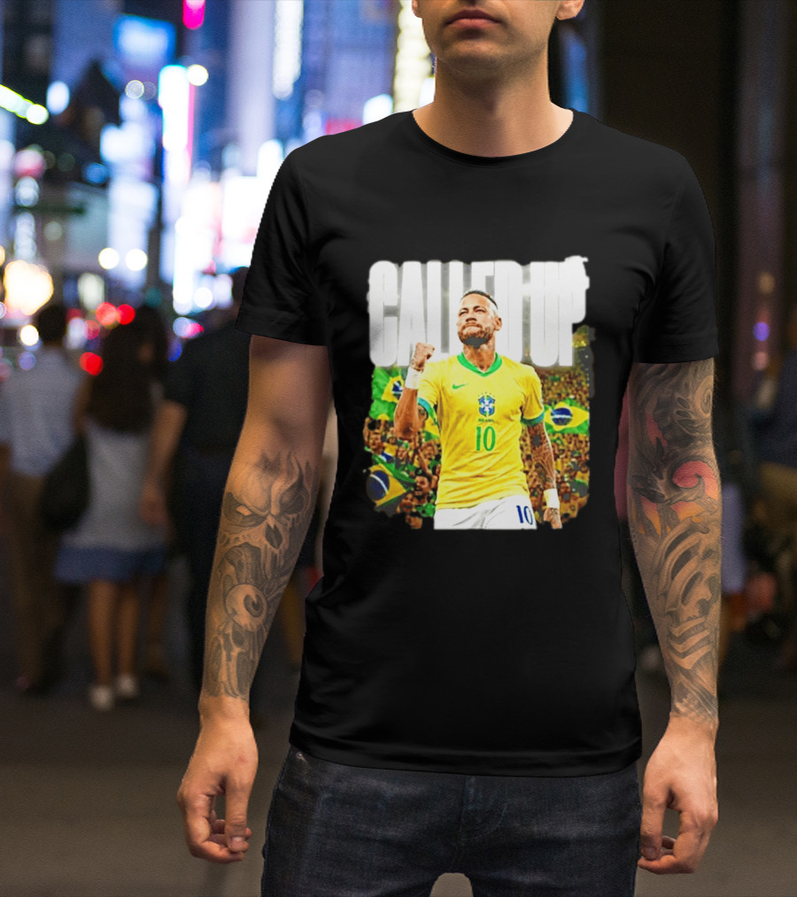 Neymar Brazil Called Up Football 10 Jersey Celebration T-Shirt