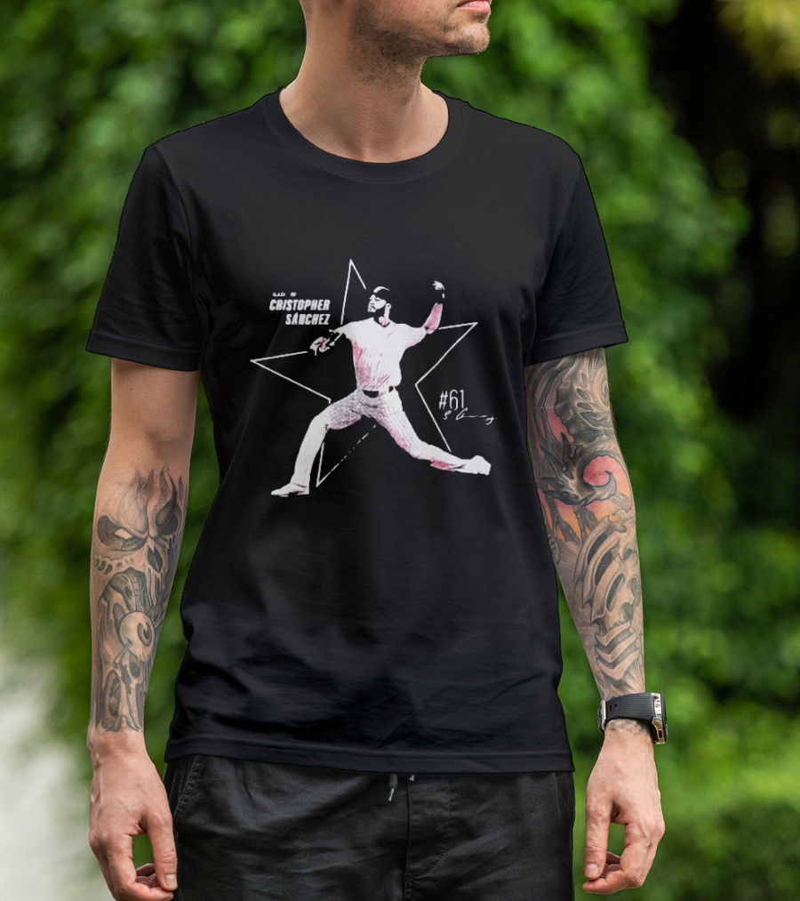 Philadelphia Phillies Cristopher Sánchez Pitching Star #61 T-Shirt