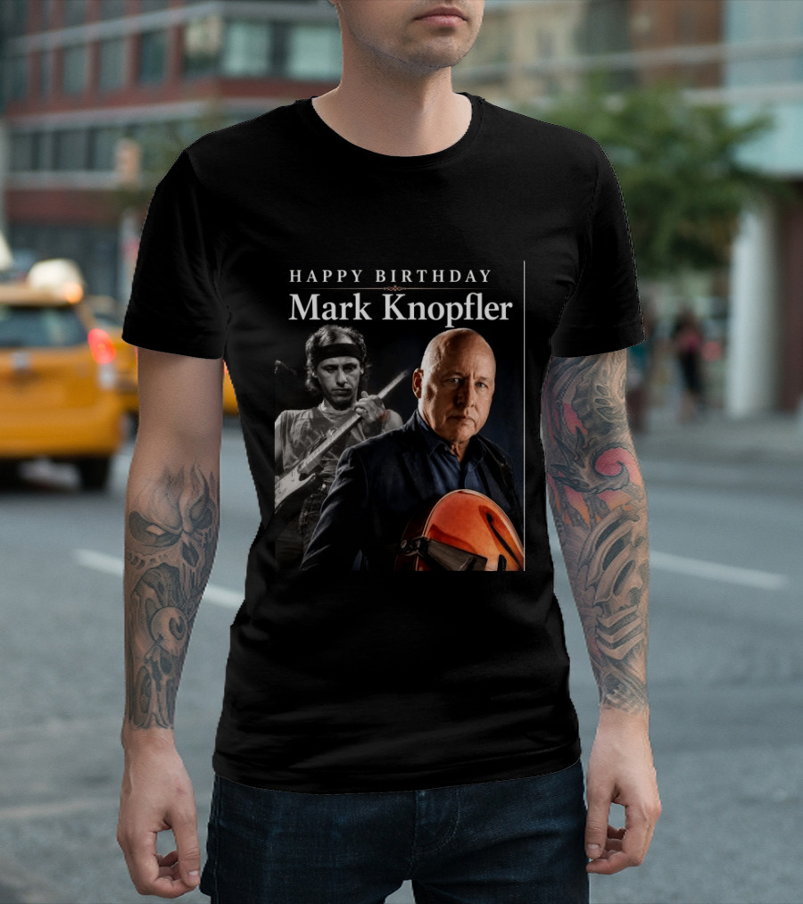 Mark Knopfler Birthday Celebration With Iconic Guitar T-Shirt