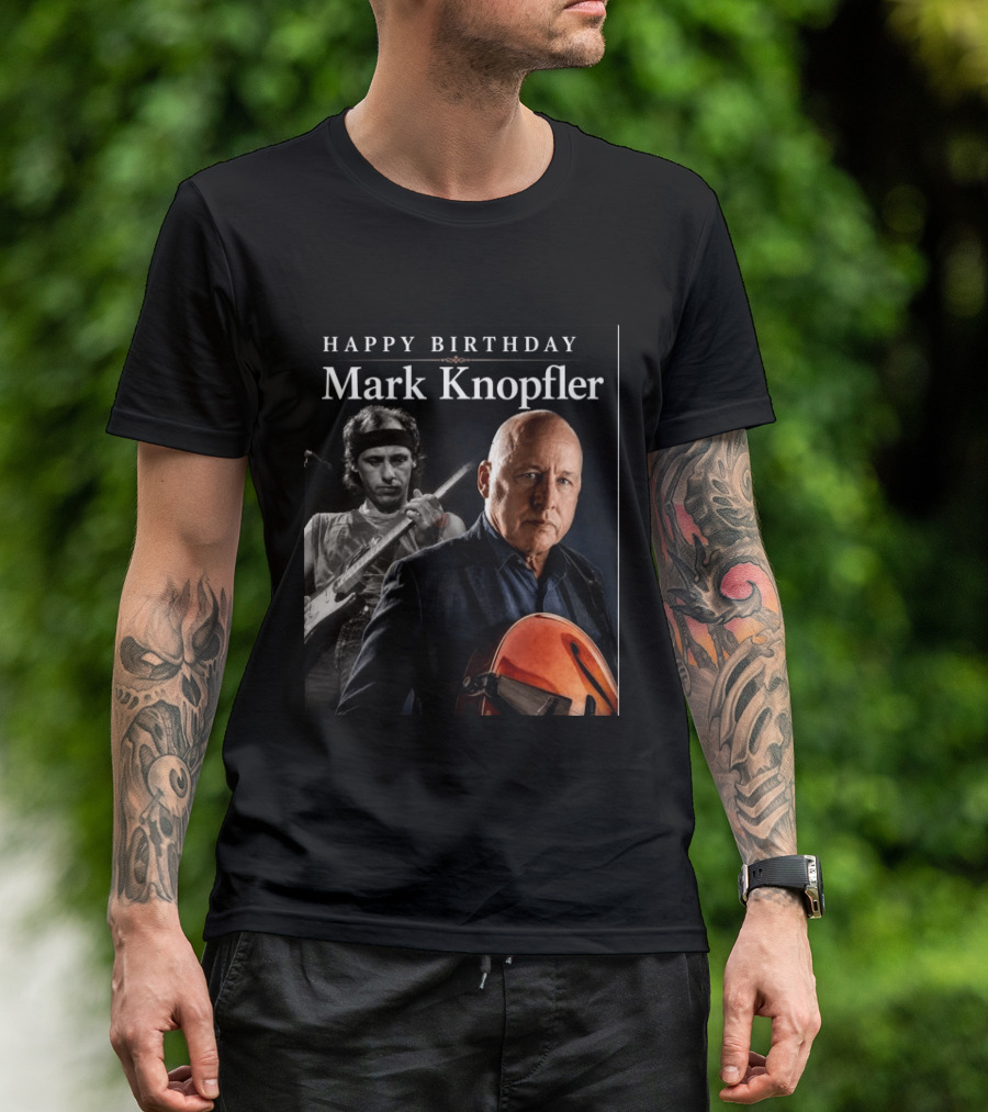 Mark Knopfler Birthday Celebration With Iconic Guitar T-Shirt