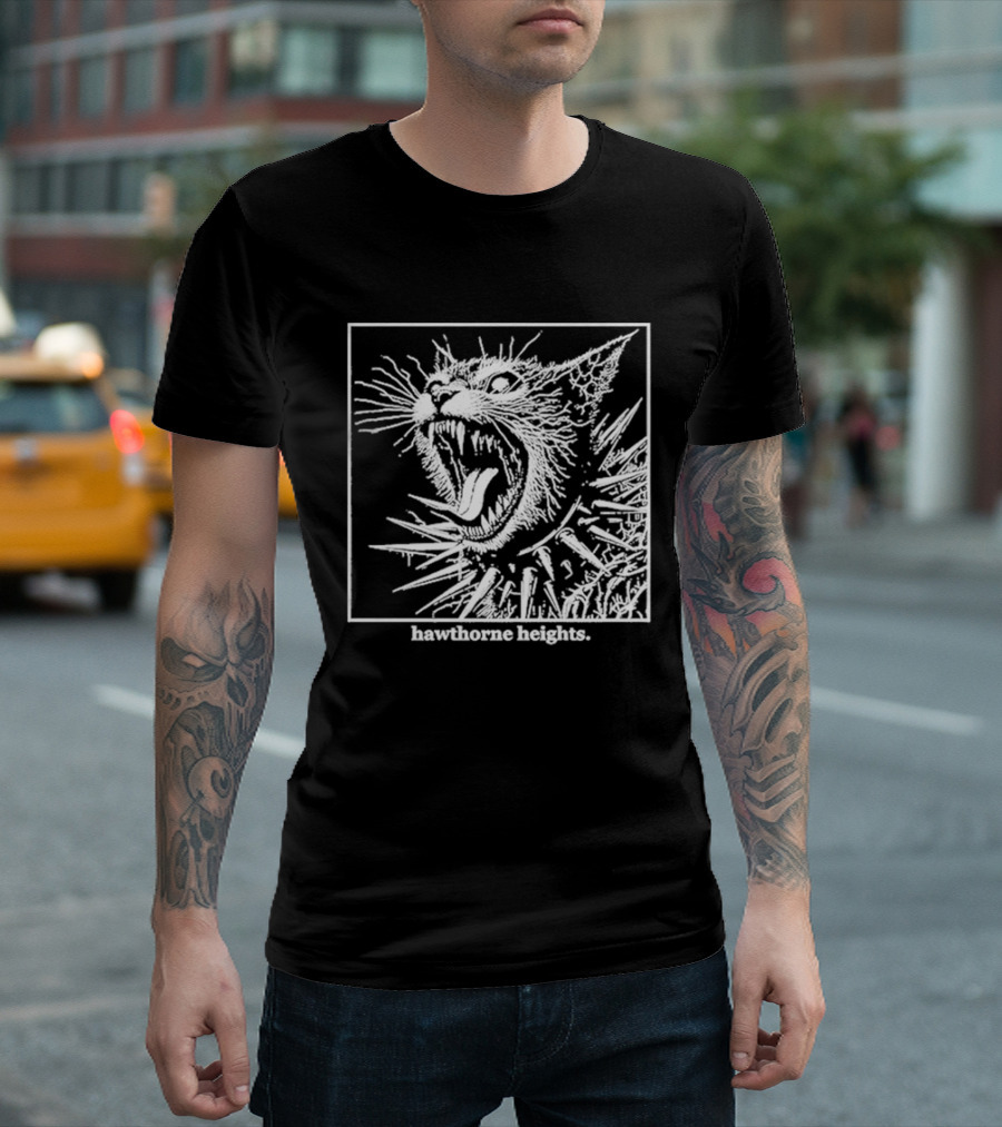 Hawthorne Heights Spiked Collar Cat Punk T-Shirt