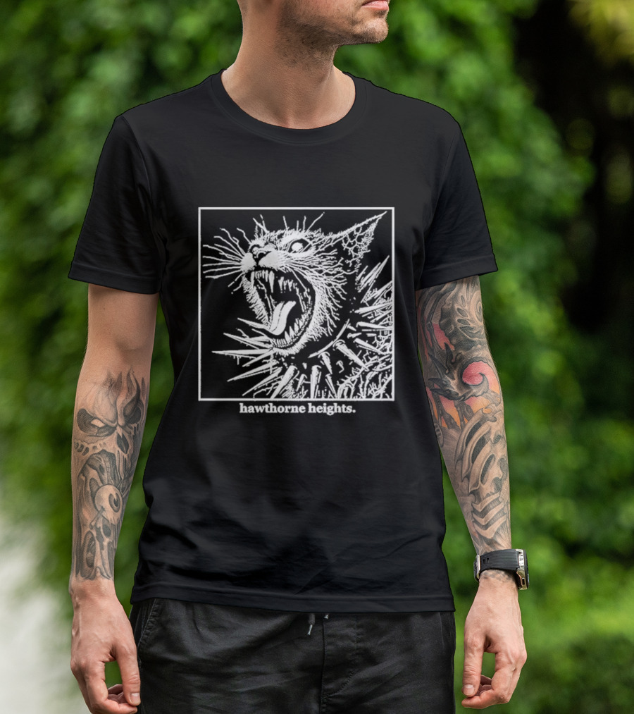 Hawthorne Heights Spiked Collar Cat Punk T-Shirt